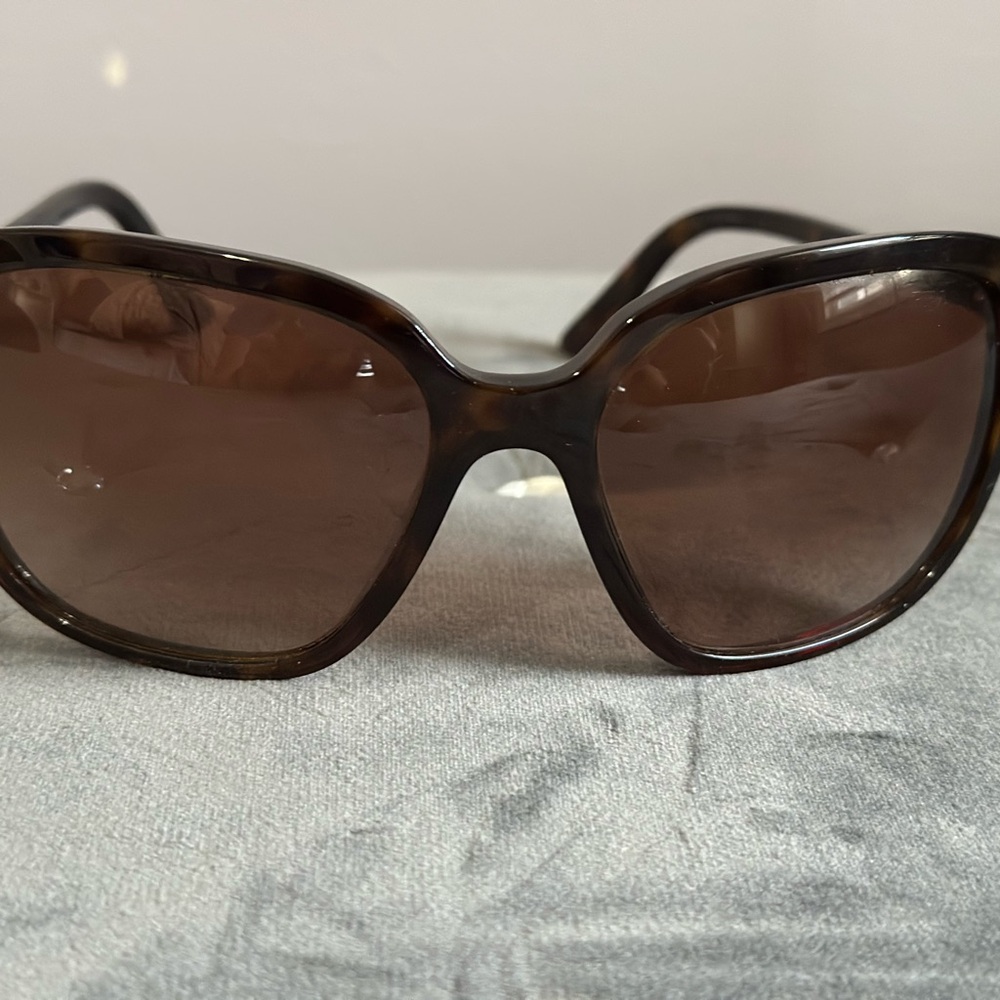 Prada Brown Oversized Sunglasses with Glossy Finish